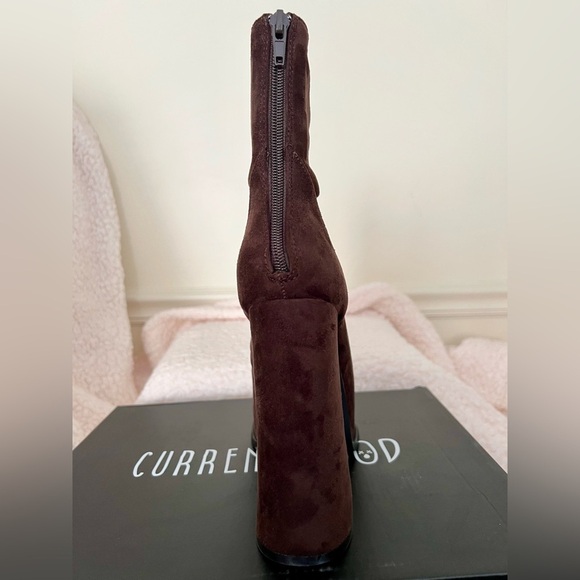 NIB Dolls Kill Current Mood Simmer Down Platform Boots faux Suede Back Zipper - Picture 8 of 15